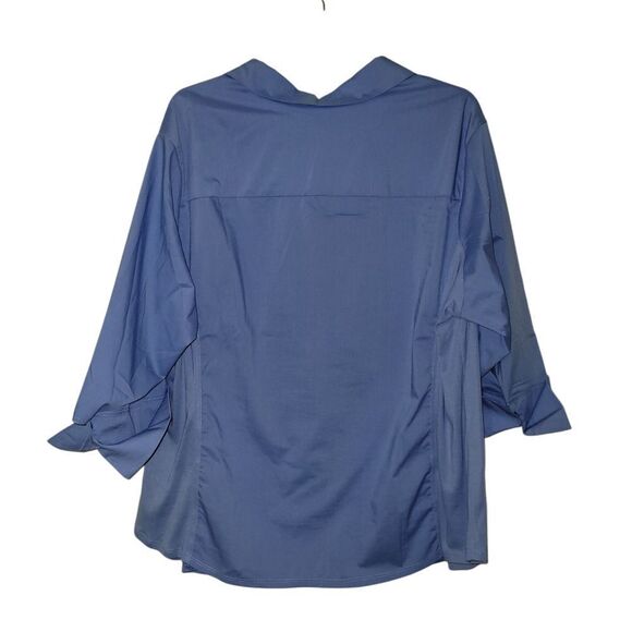 Zac & Rachel Blue 3/4 Sleeve Button Down Shirt - Picture 4 of 4